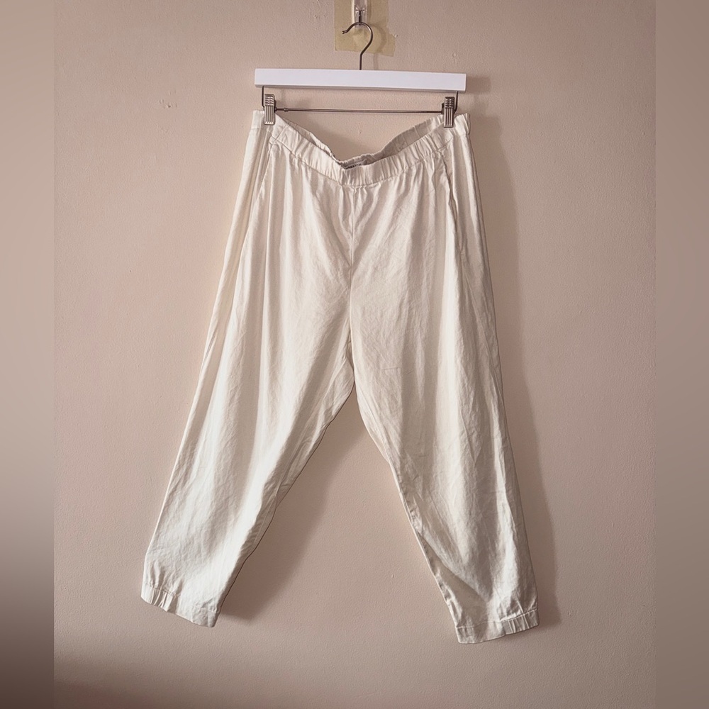 Babaton Aritzia Beige Pull On Linen Blend Pants - 1x